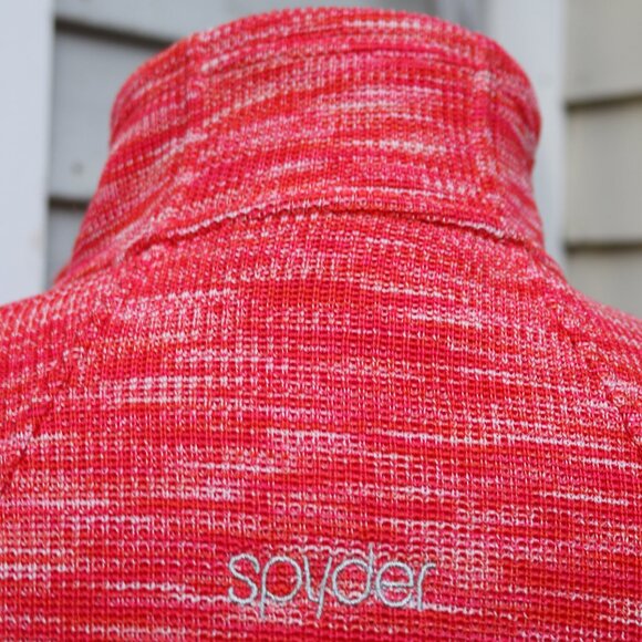 Spyder Core Orange & Pink Heather Text Full Zip Ski Sweater Jacket Sz XL - Picture 8 of 13